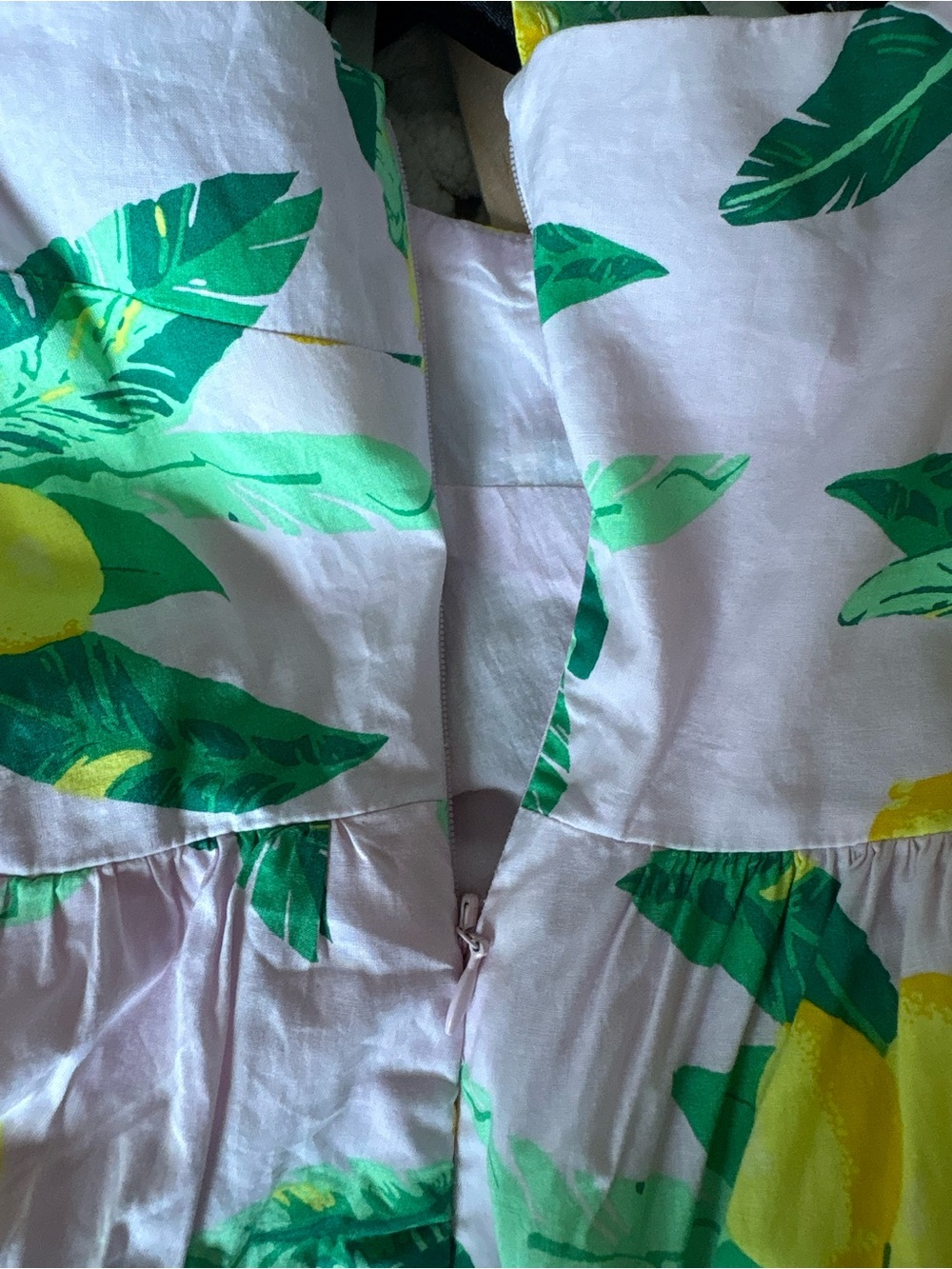 J. Crew Pink Lemon-Print Sundress with Green Accents - Picture 8 of 8